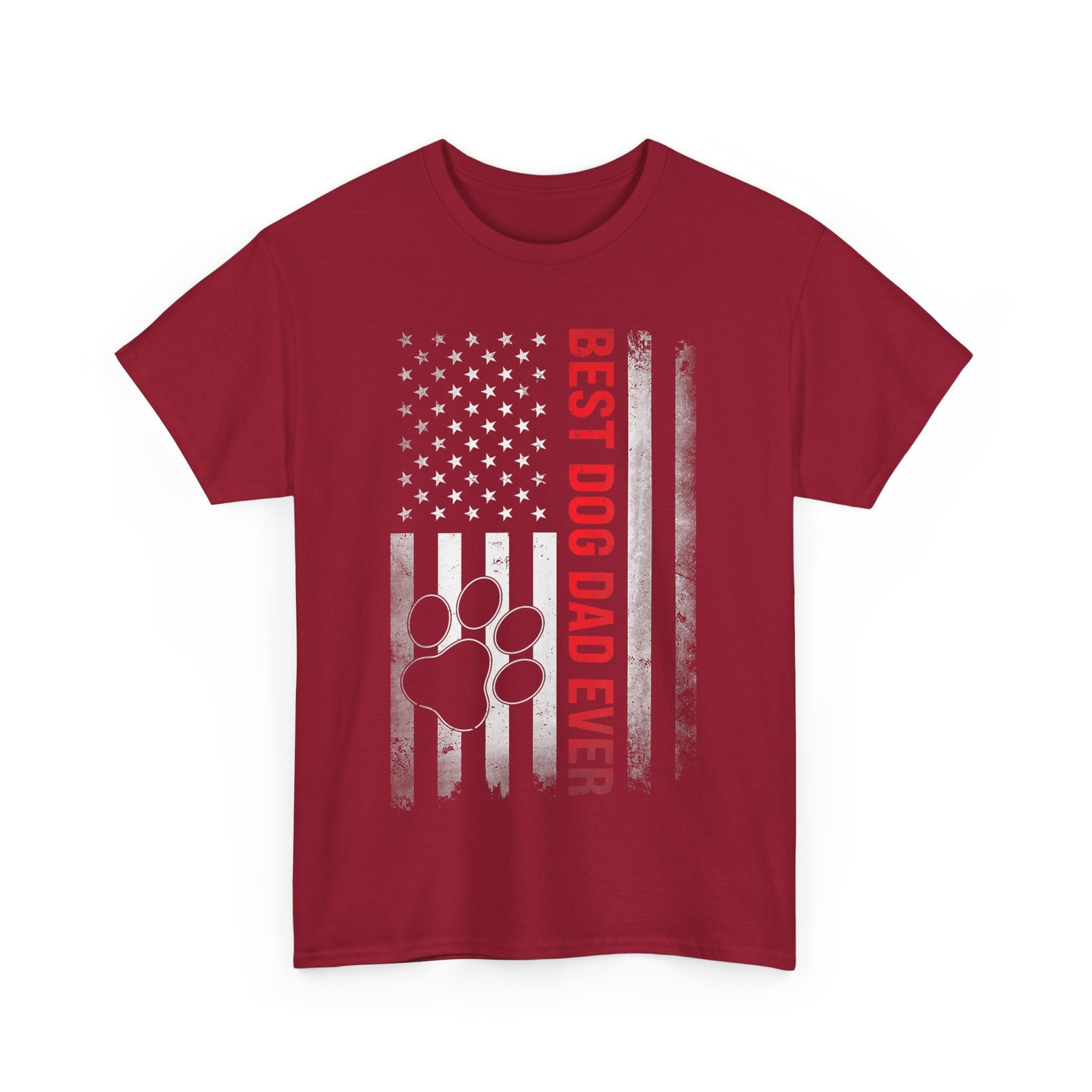 Father Shirt, Dog Dad American Flag Father’s Day Vintage T-Shirt