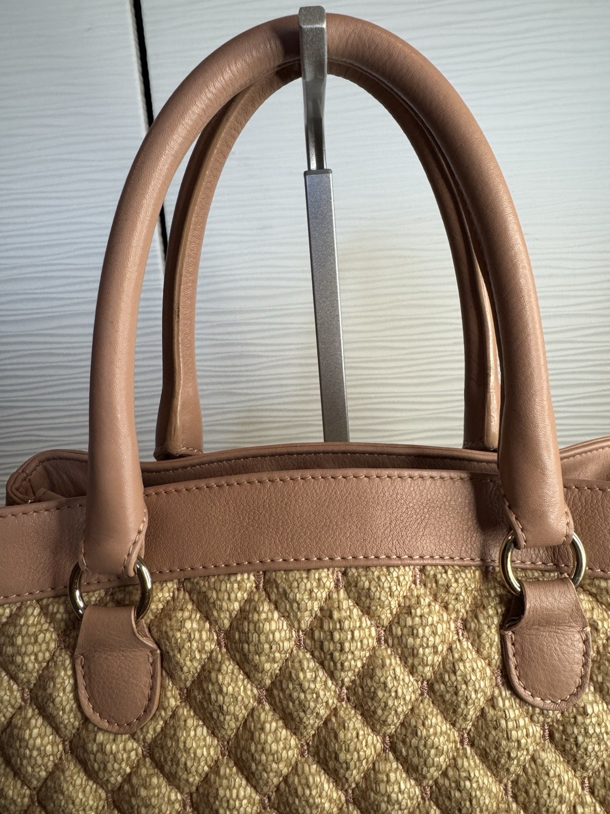RED VALENTINO Quilted Mesh And Leather Tote Bag With Double Handles.