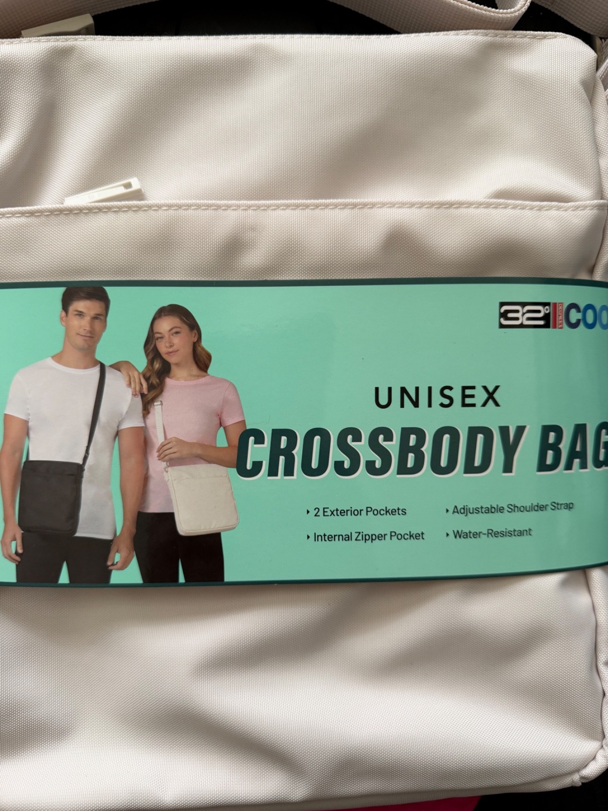 NWT 32 DEGREES COOL UNISEX CROSSBODY BAG White