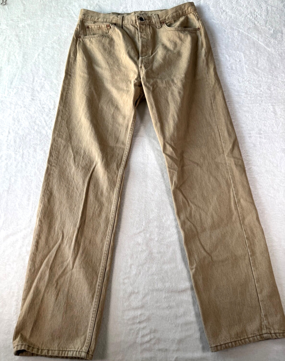 Levis 501 Vintage 92 USA Mens 38X34 (Fits 34×33) Beige Tan Straight Button Fly
