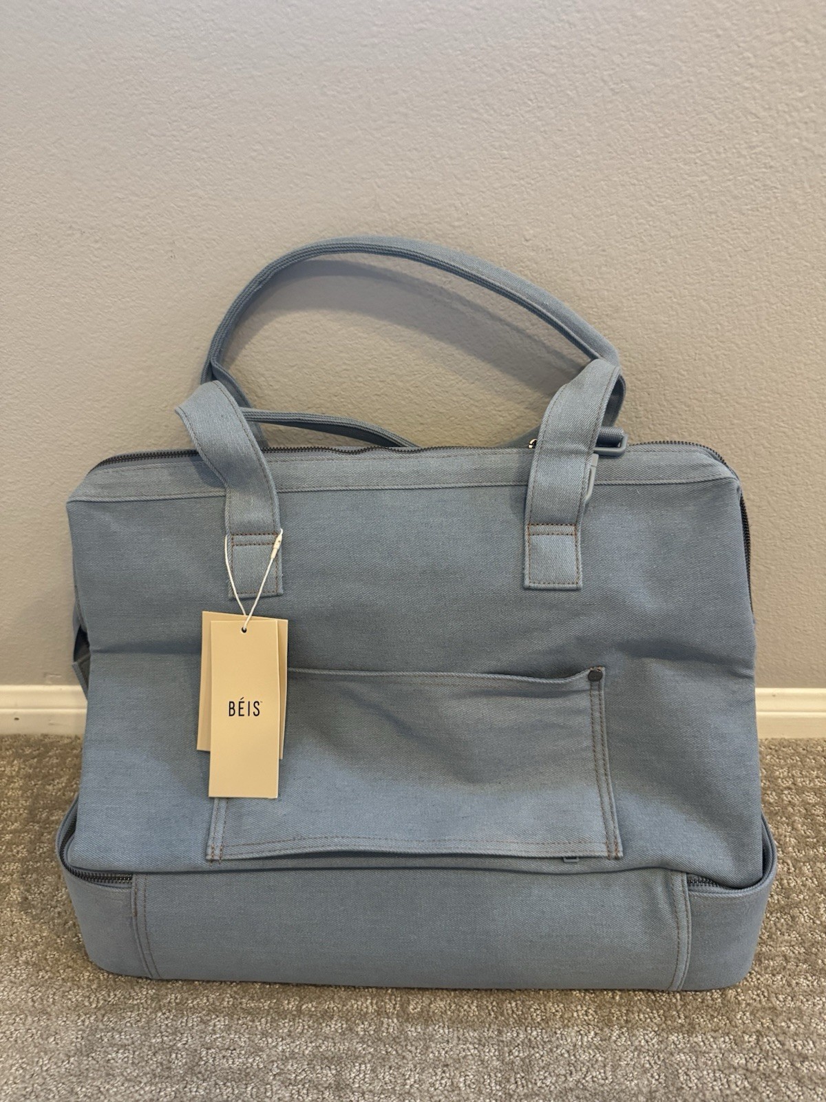 Gap × BÉIS Denim Weekender Carry On Travel Bag Luggage NWT!