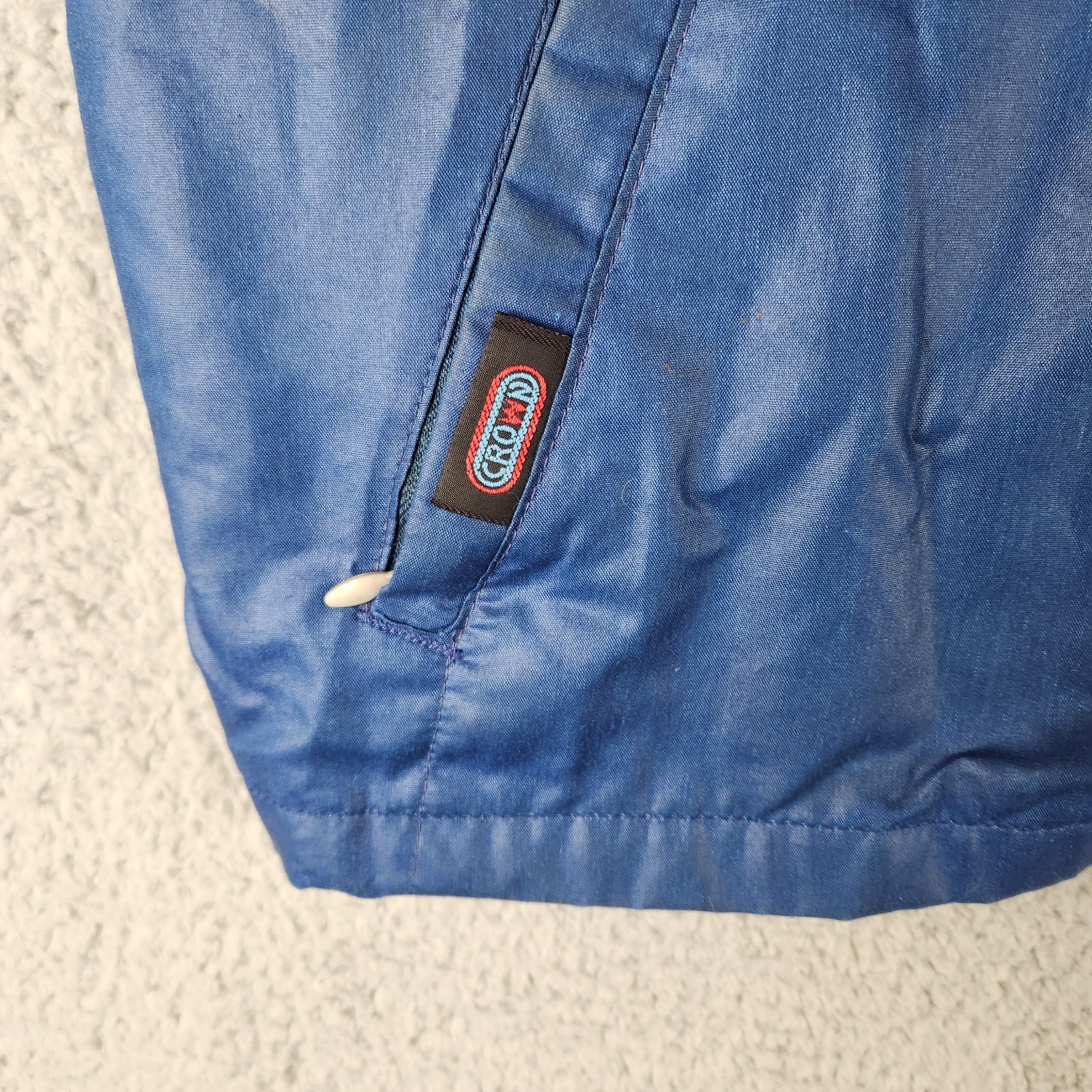 Vtg 70s 80s Blue Nylon Bomber Jacket M Thousand Trails Yogi Bear Patches RV