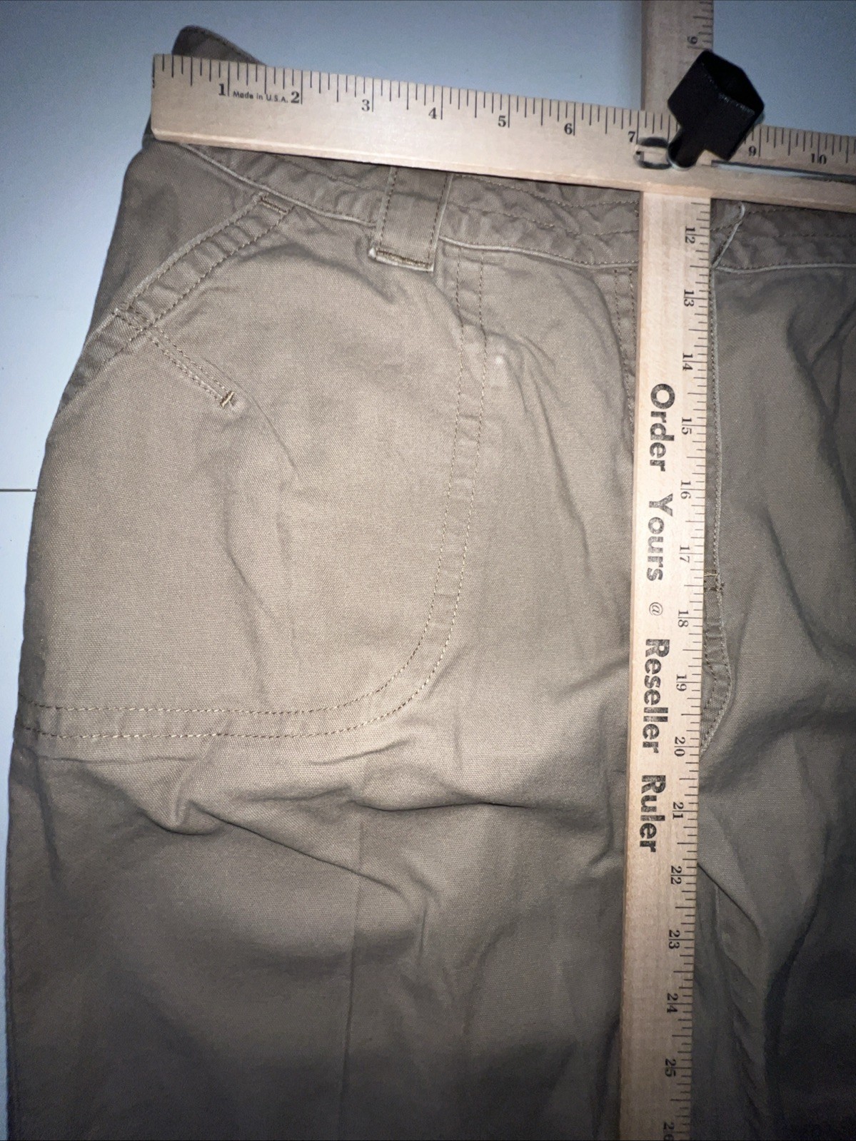 WOOLRICH Pants Woman’s Size 14 Tan/Brown Khaki 98% Cotton 2% Spandex Stretch