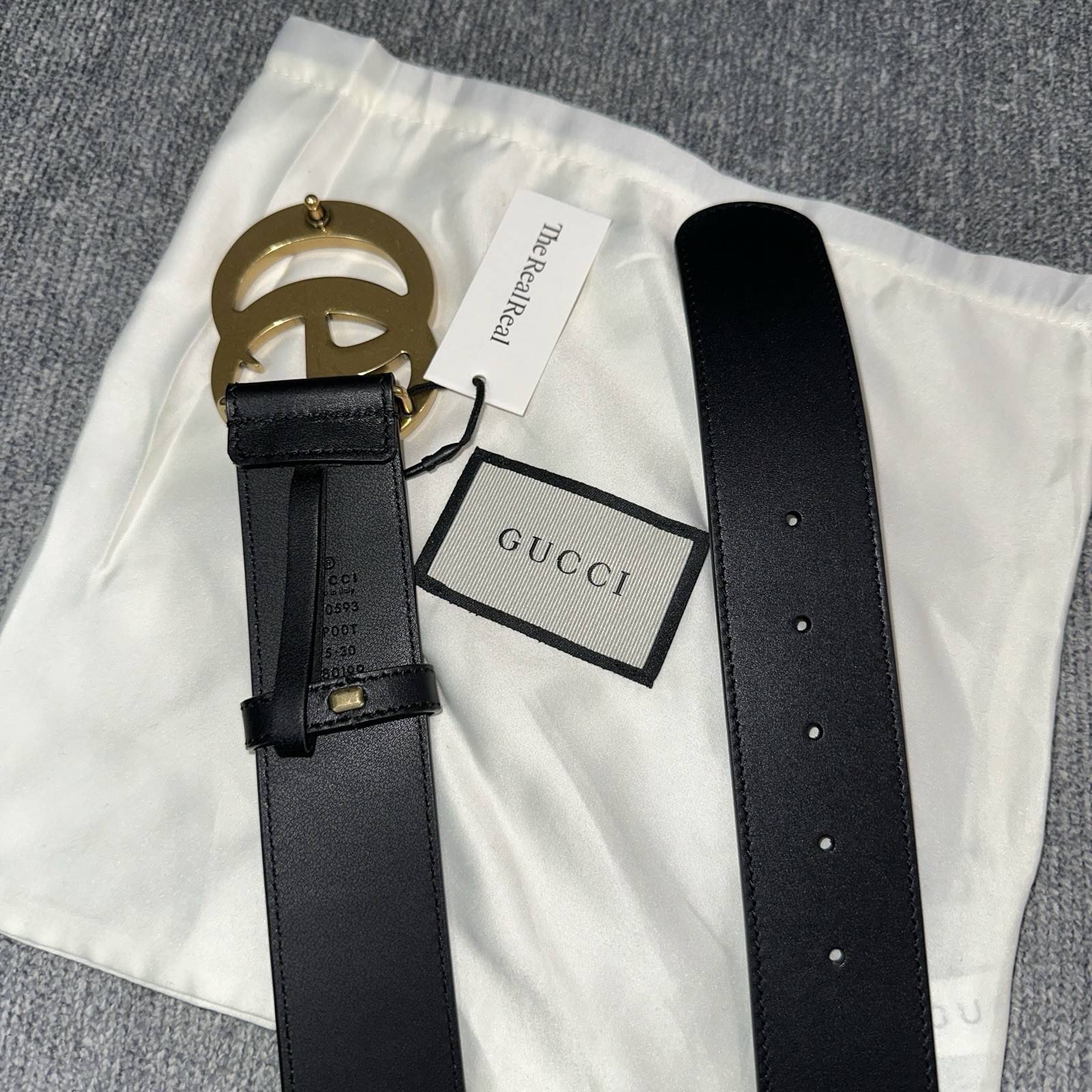 Authentic Gucci Black Leather GG Belt, Size 75cm Women 0-2