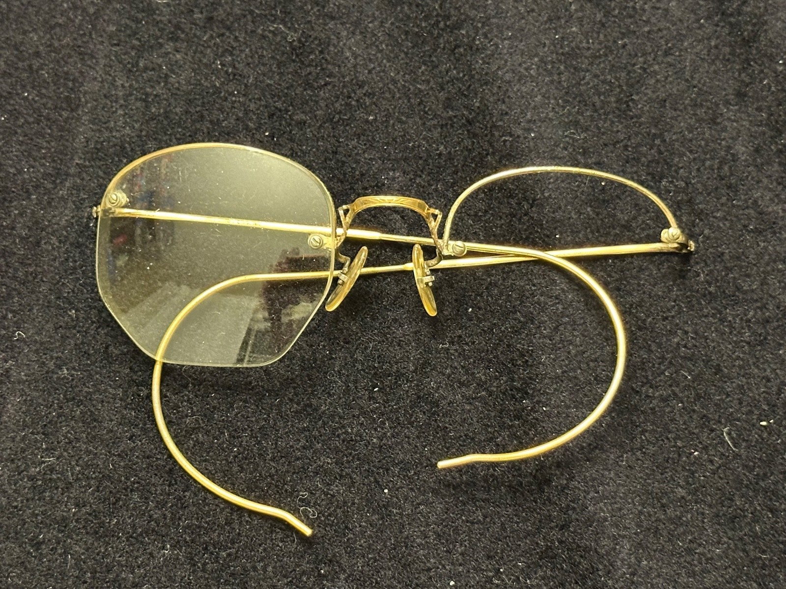 Vtg Art Craft USA 160 Yellow Gold Tone Eyeglasses Frame Only