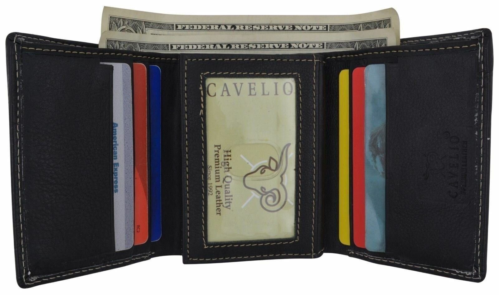 Trifold Mens Premium Leather Credit Card ID Holder Wallet US Free Shipping New