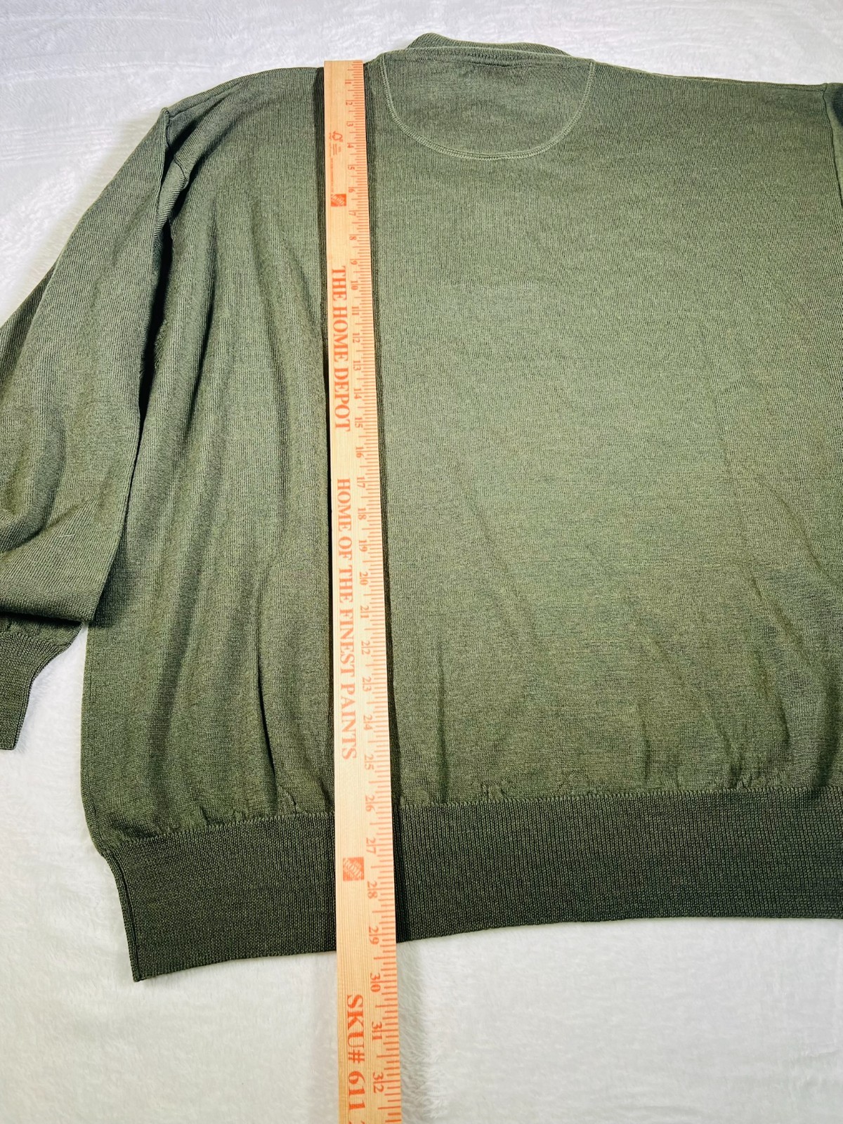 Orvis Merino Wool Quarter Zip Sweater Pullover Zip Neck Green Mens XXL NWT