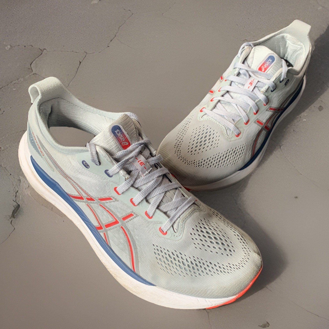 ASICS Gel Kayano 31 Running Shoe Men’s 10.5 Gray Blue Orange