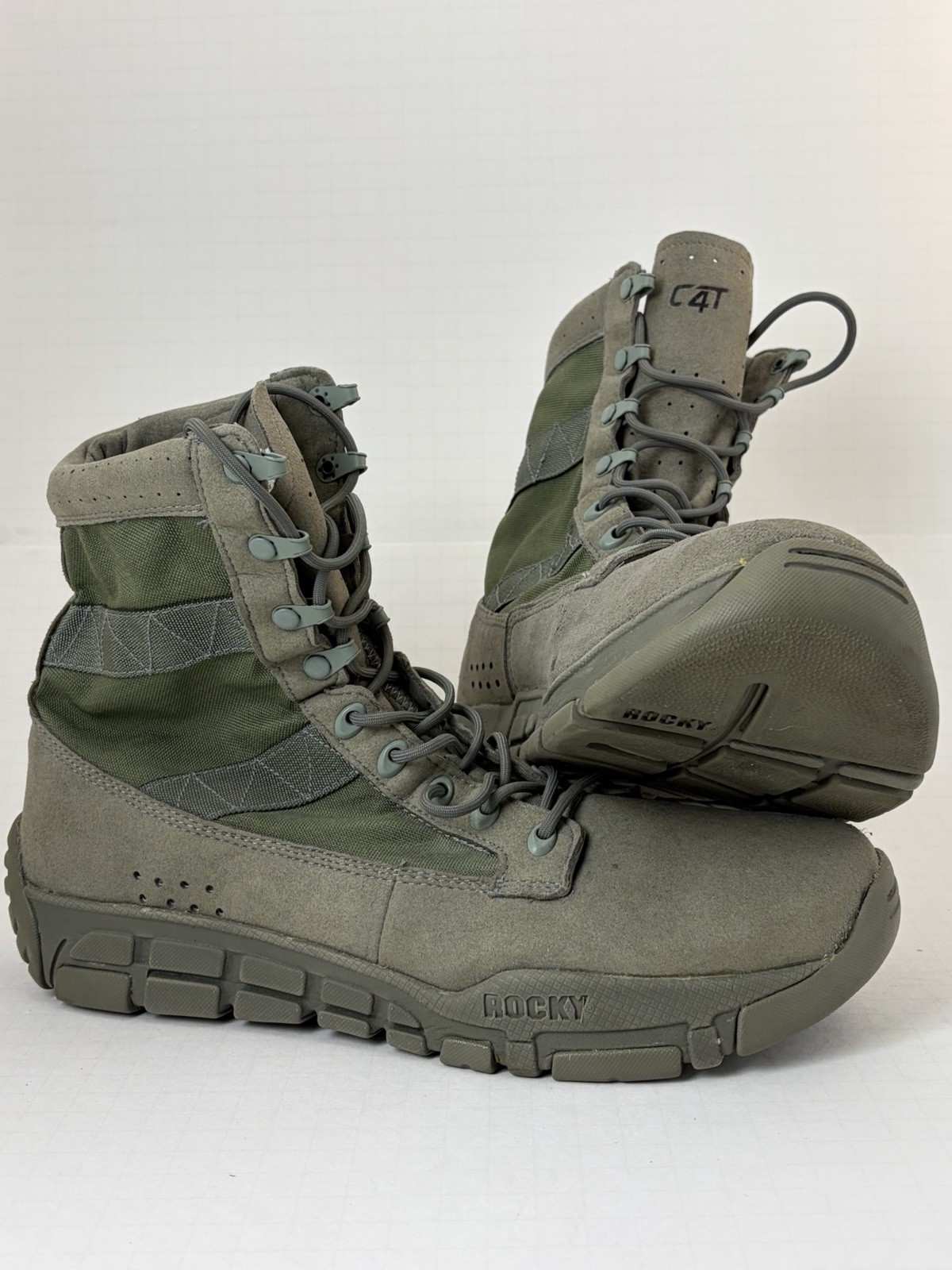 Rocky 8” C4T Trainers Sage Green Boots Tactical Combat 1073 Men’s Size 12 W