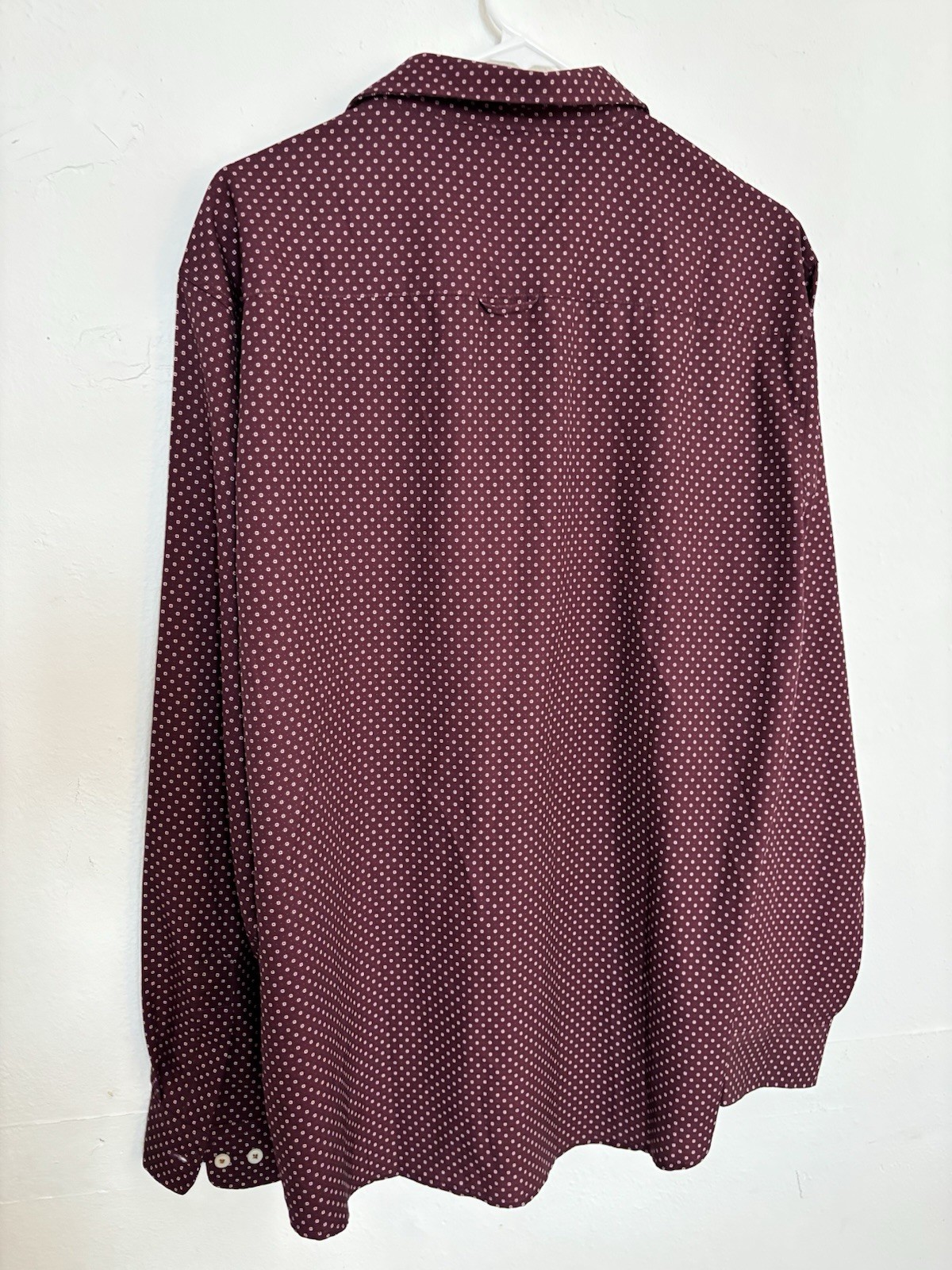 Nickel & Iron Men’s XL Burgundy/White Geometric Stretch Button-Up Shirt