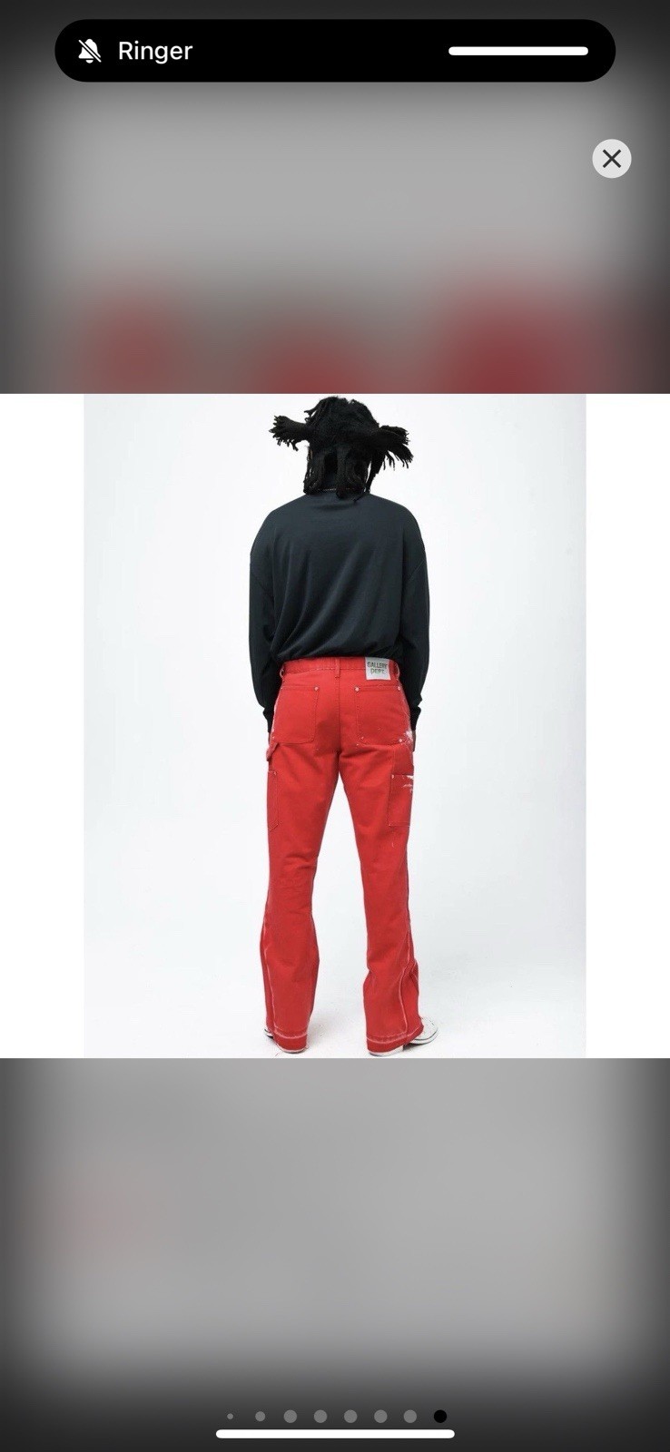 Gallery Dept. Men’s Carpenter Flare Red Acid Wash Paint Splatter Jeans 31