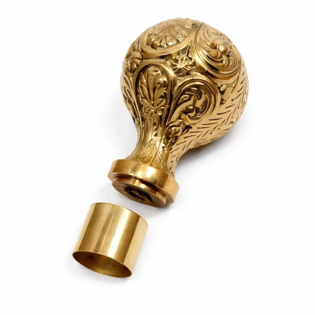 Walking Head Handle Sticks Onley Handle Gold Brass vactrain Grandfather Gift