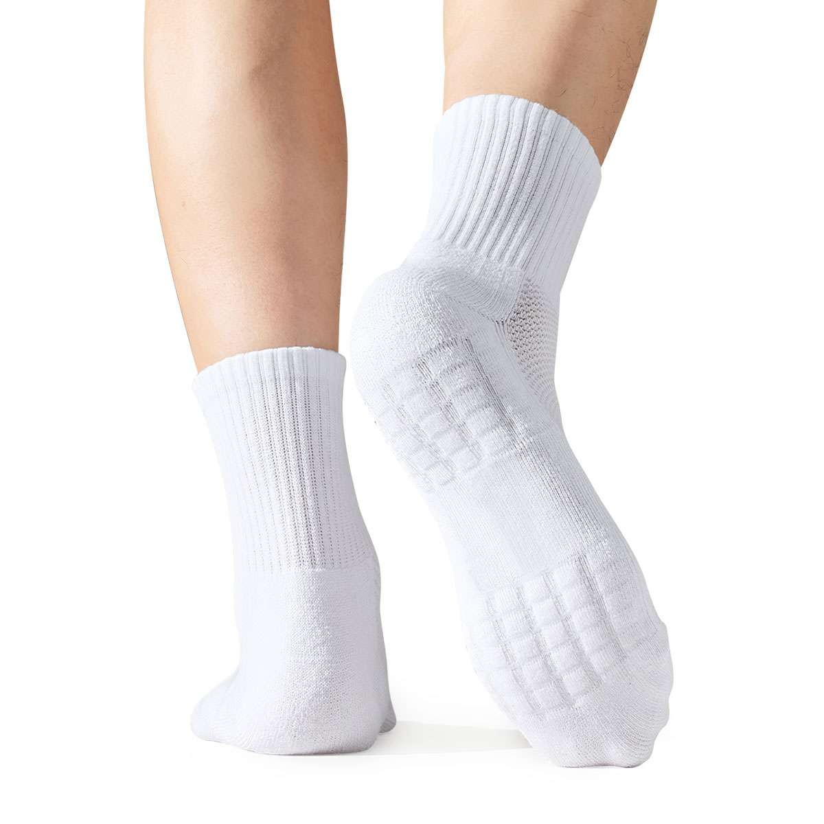 1/2/5 Pairs Mens Crew Socks for Work Sports Athletic Cotton Socks Size 5.5-11