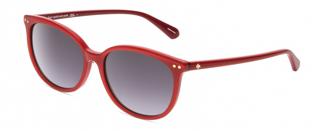 Kate Spade ALINA Women’s Oval Full Rim Designer Sunglasses Cherry Red/Grey 55 mm