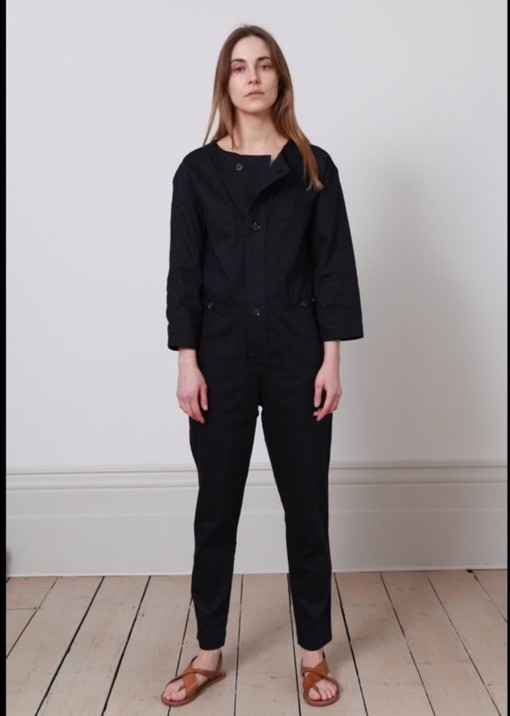 soeur Darius Navy Linen Blend dress pants Jumpsuit FR42 M 6-8