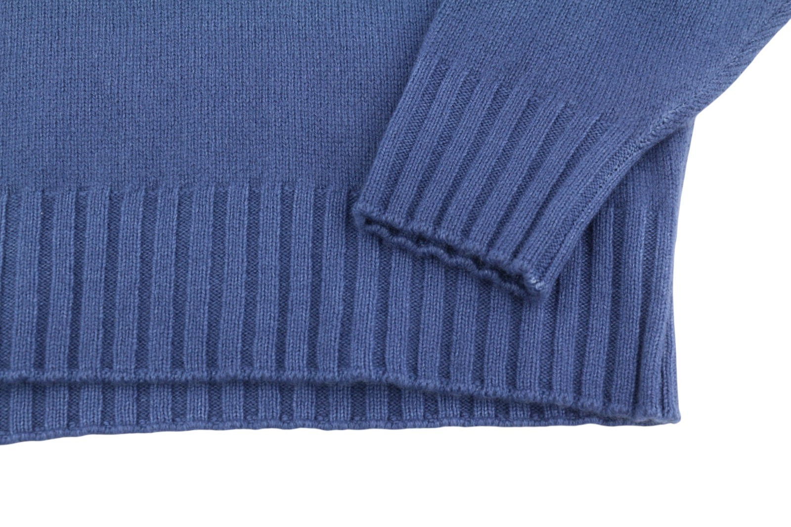 FILIPPO DE LAURENTIIS Men Jumper IT52 L Blue 120s Merino Wool Cashmere Pull On *
