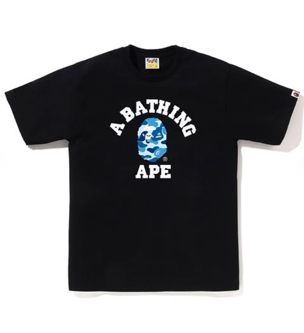 A BATHNIG APE Men’s ABC CAMO COLLEGE TEE NEW & AUTHENTIC ( BELOW RETAIL!! )