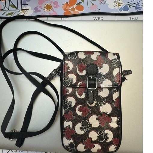 Disney Parks D-Tech Minnie Mouse Crossbody Phone Bag Black Red Bows Pouch
