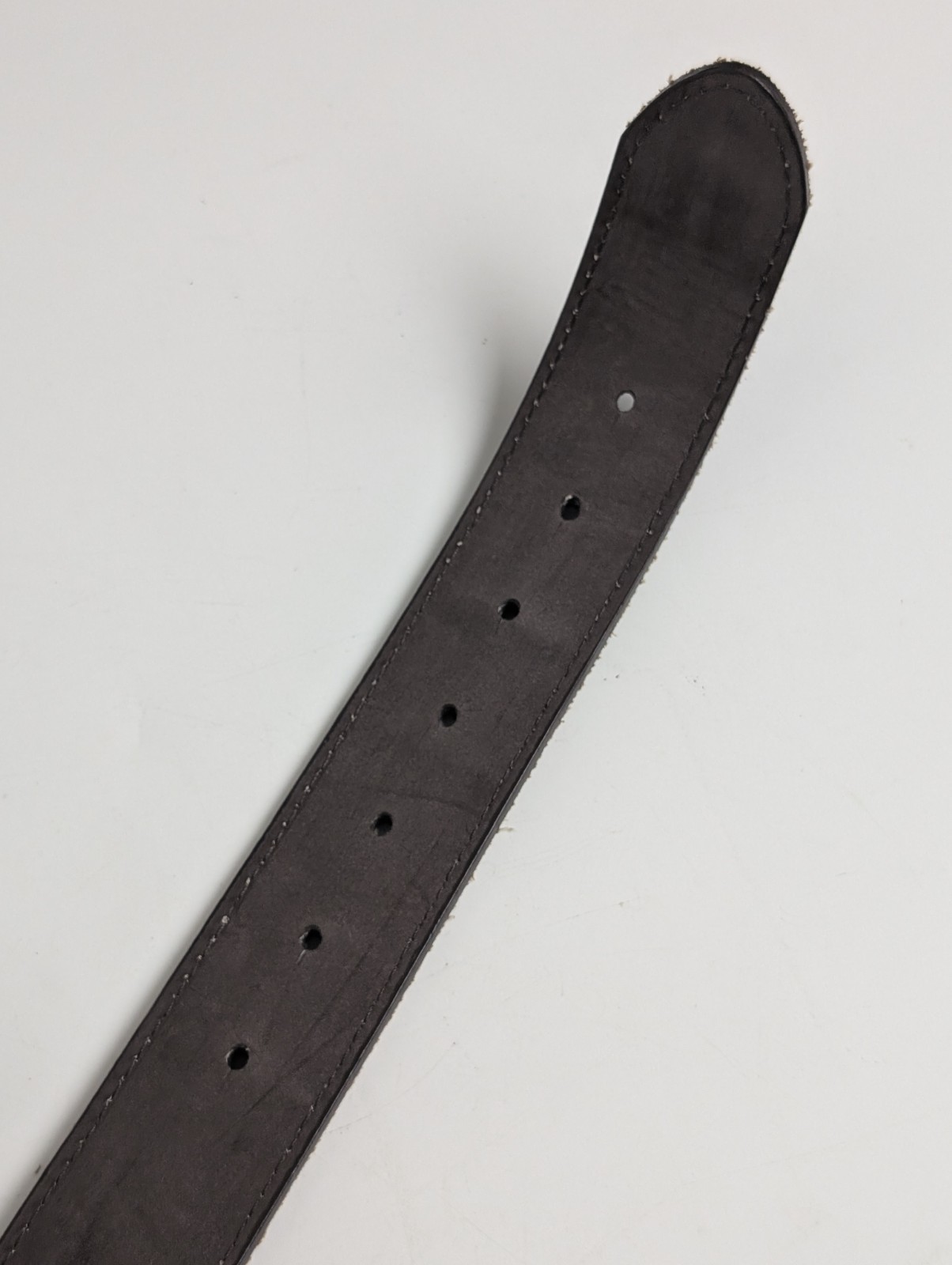 Genuine Leather Brown Belt Teal Floral Oval Buckle Removable Snap Closure