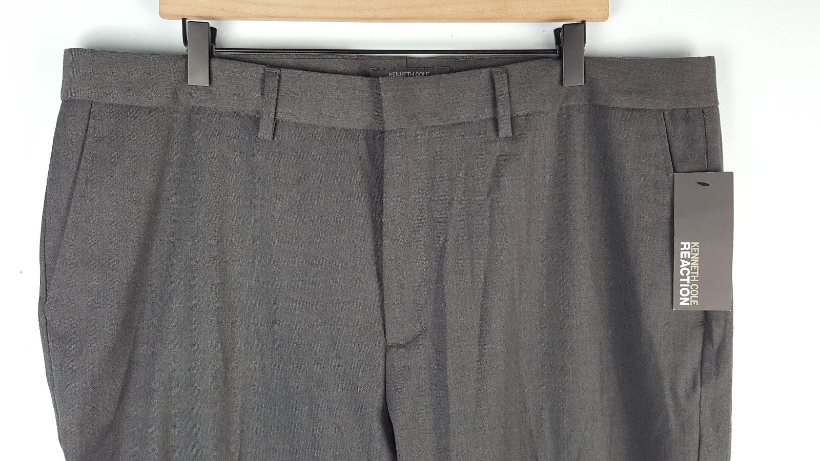 NWT Kenneth Cole Reaction Mens Pant-Tastic Core-Spring Pants Sz 38W Heather Gray