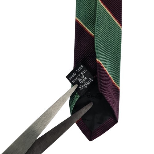 Vtg. Robert Talbott/Jack Henry Green Brown Classic Stripe 100% Silk Tie-England