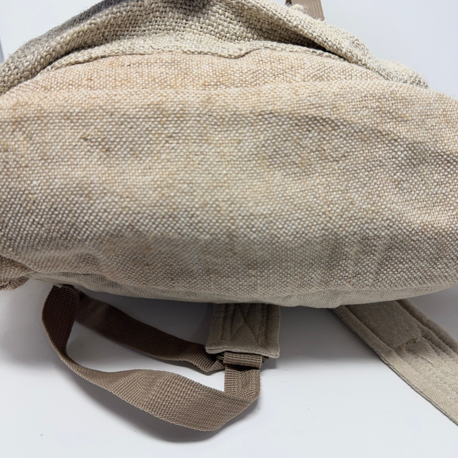 Pure Hemp Backpack Made in Nepal Beige Rucksack THC Free Day Pack Lightweight