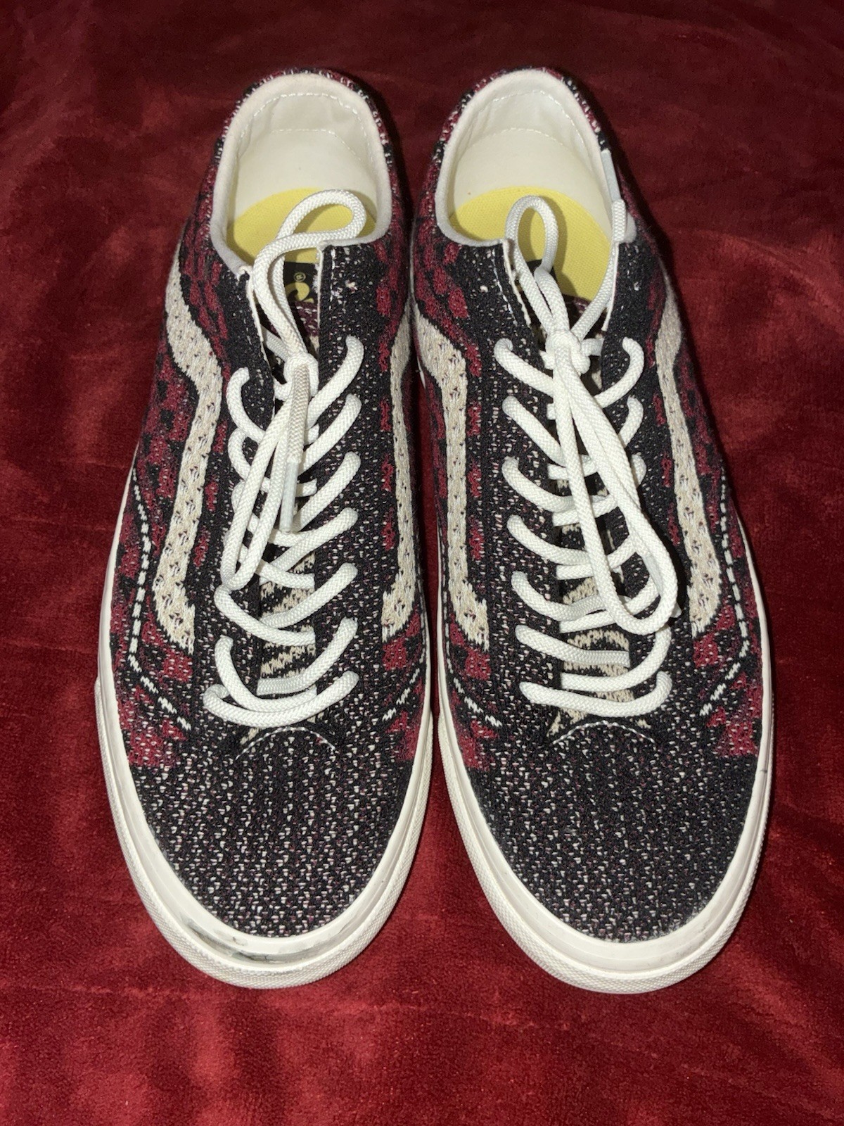 VANS LX Old Skool 36EK Geo Check Bordeaux Red MEN’S 9.5 WMN’S 11