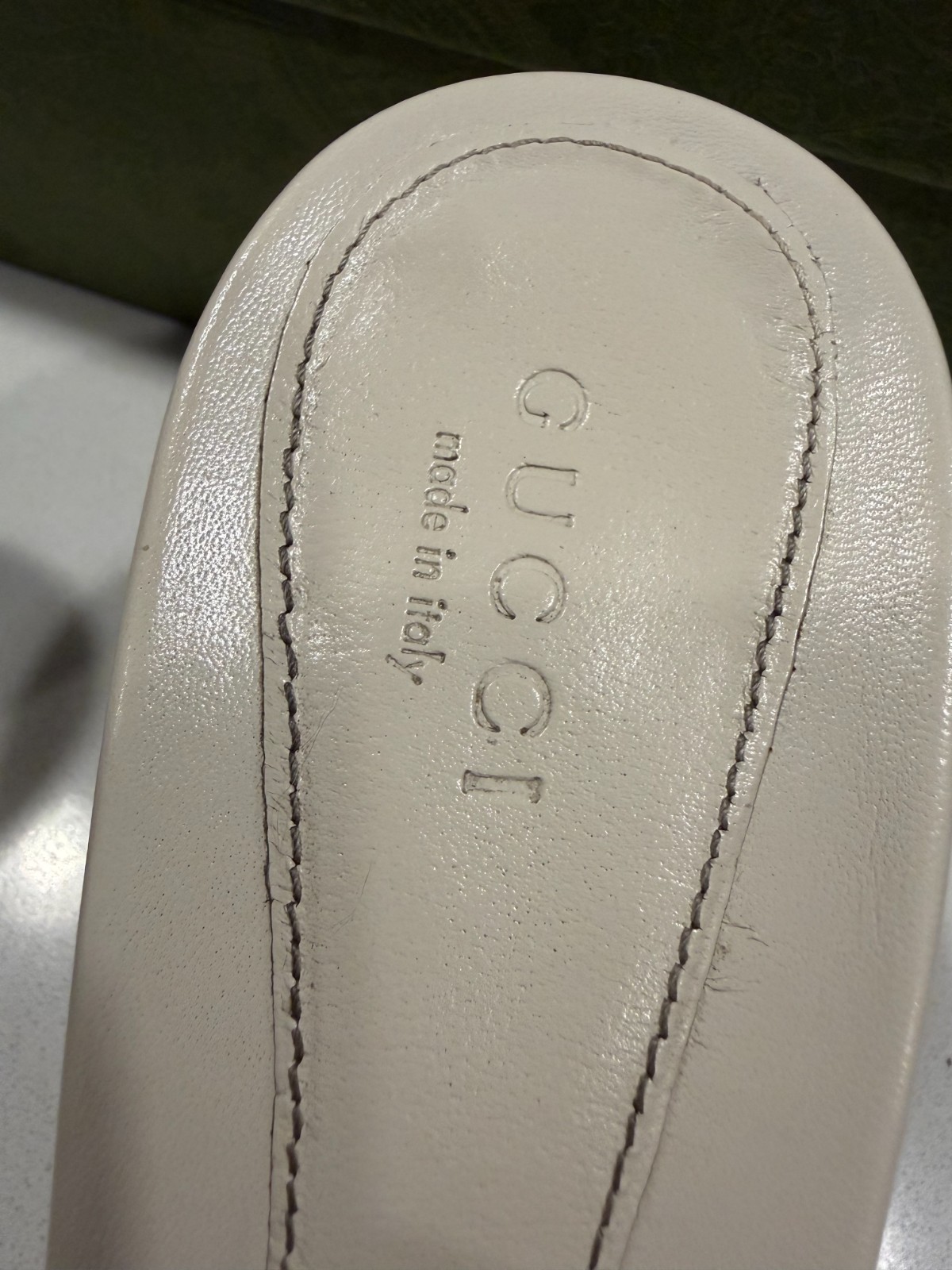 Gucci Guccissima GG Monogram Horsebit Slide Heels, Authentic, Size 37 1/2