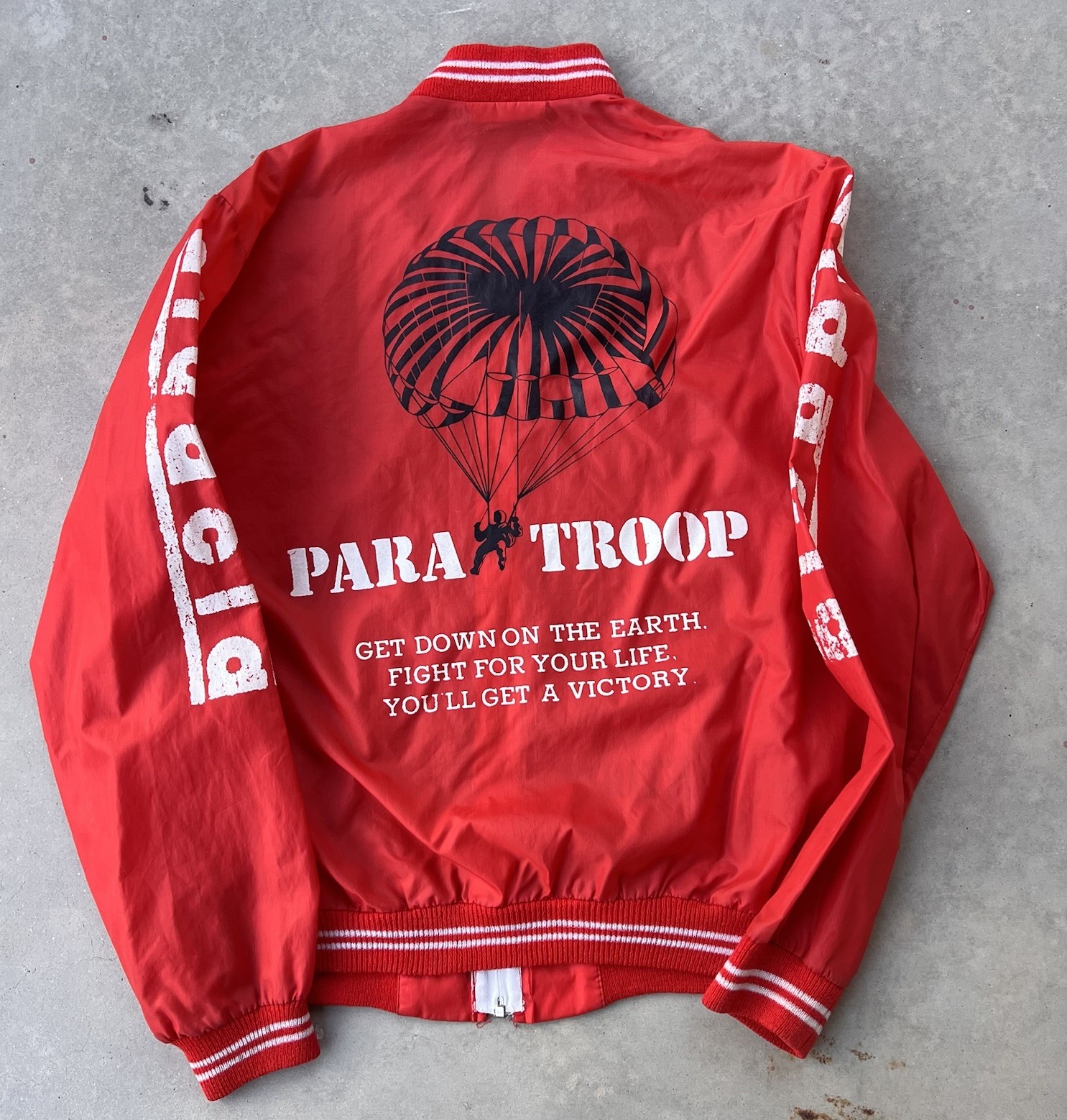 Vintage Para Troop Jacket Small 70s 80s Red Rally Raider Victory Para Trooper