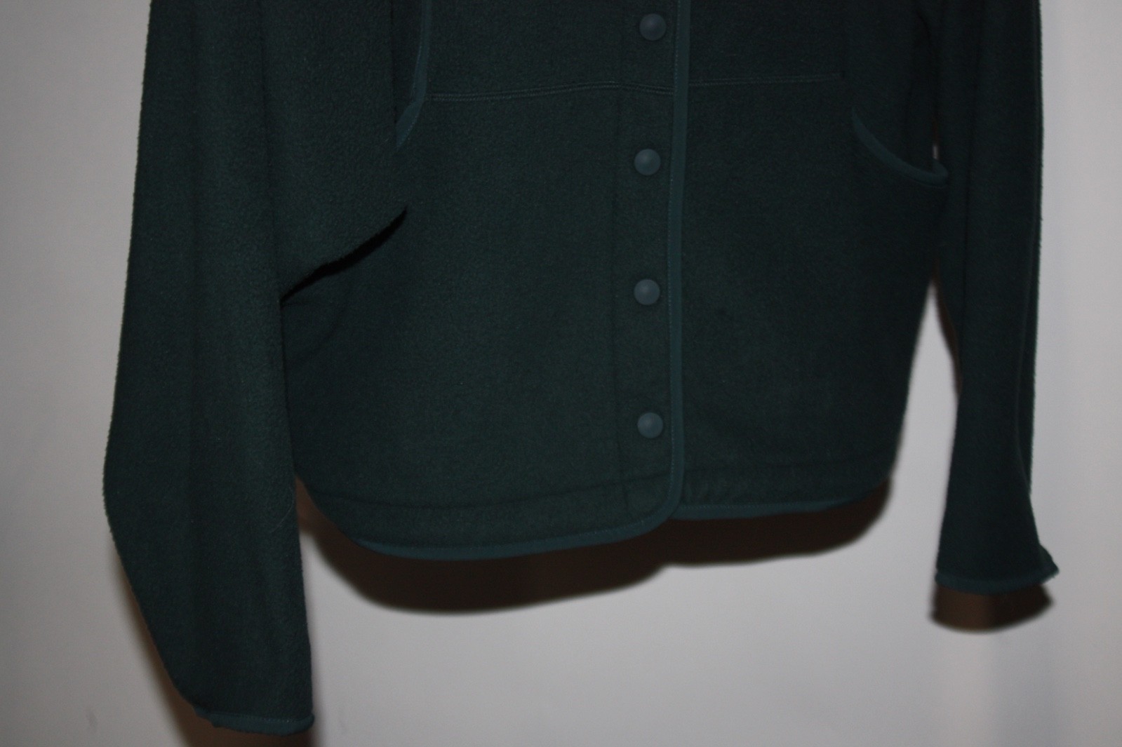 OUTER VOICES Snap Fleece Mens Medium Green Sweatshirt Jacket 100% Recycled Poly