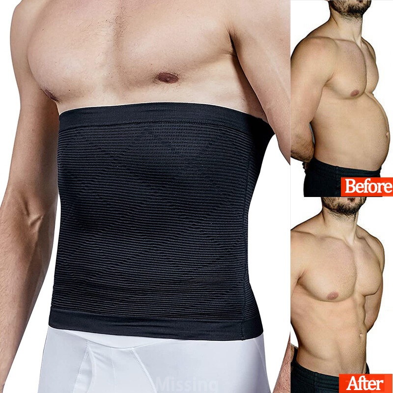 Men Tummy Tuck Belt Body Shaper Seamless Control Slimming Waist Trainer Trimmer