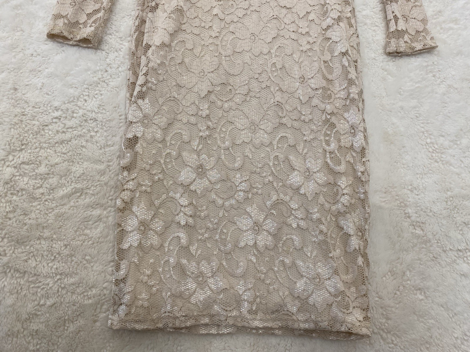 ASOS Womens Iridescent Floral Lace Cut Out Back Midi Dress Size 6 Sexy Bodycon