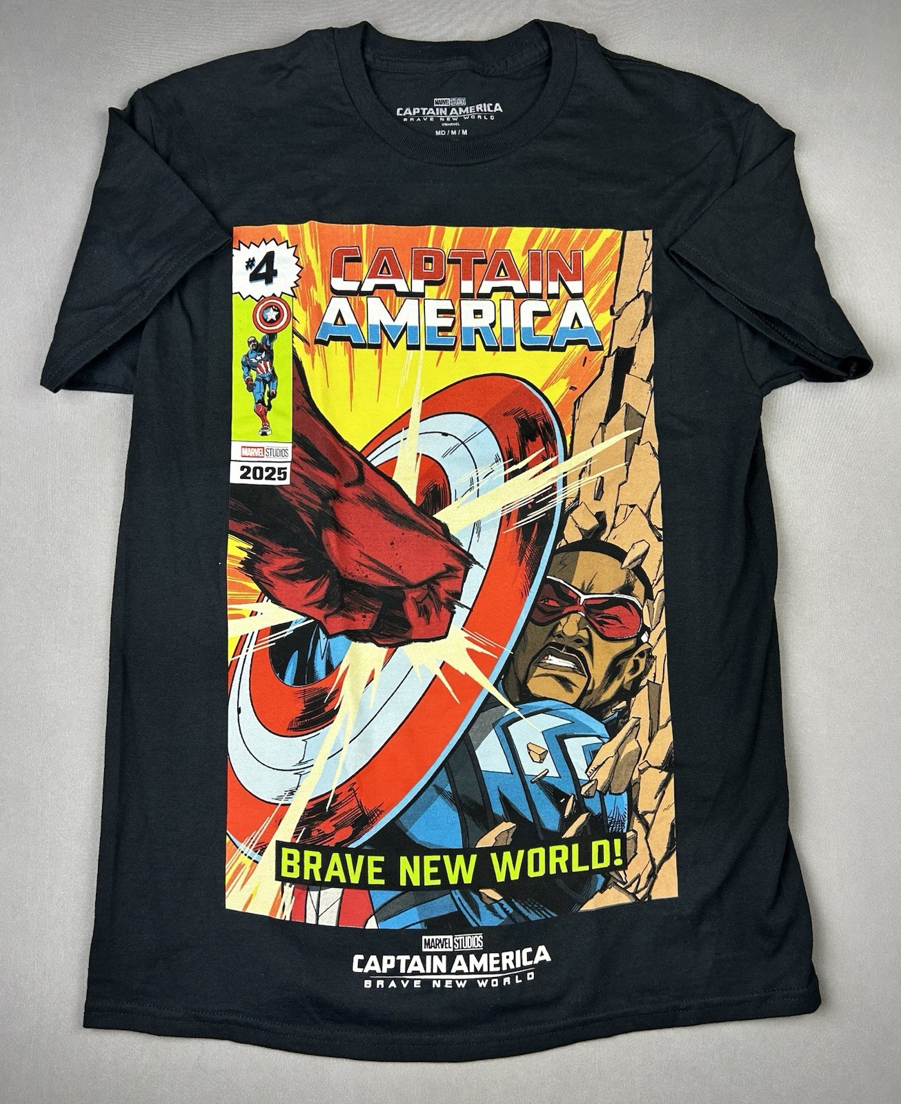 Captain America Men’s M Brave New World Comic Graphic Tee Shirt NEW (Read)