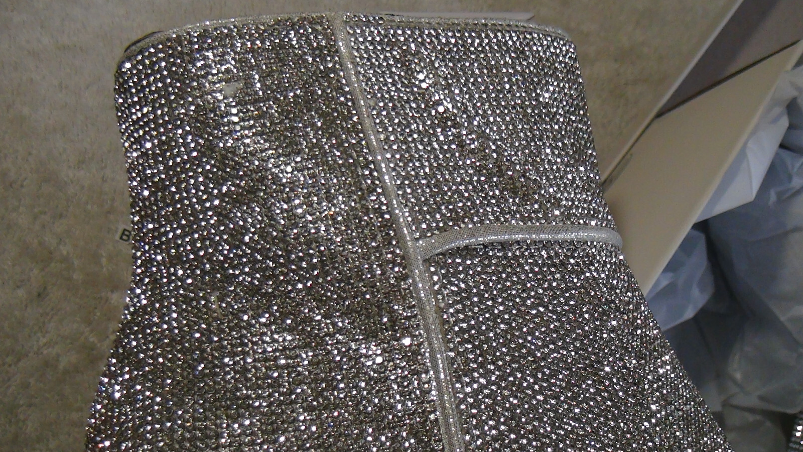 A New Day Cailin Womens Rhinestone Wide Width Ankle Boots Silver Size 7W