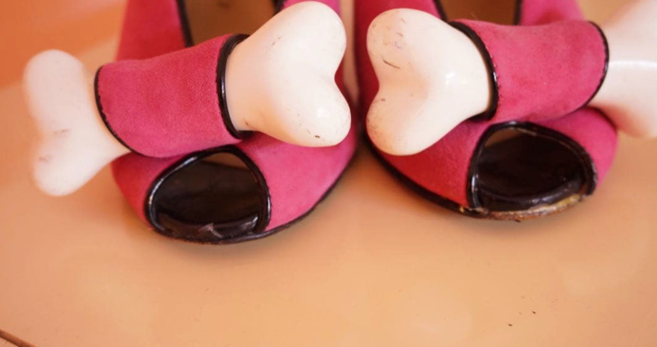 Adidas JEREMY SCOTT Bones Pink High Heels Pumps Women’s Size UK4 From Japan