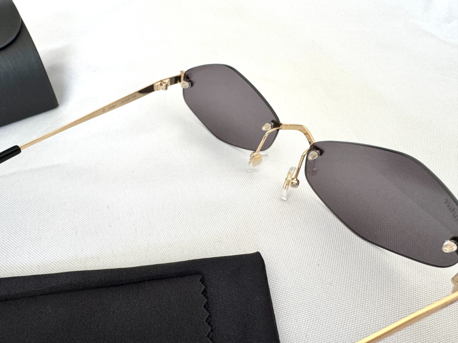 CARTIER Panthere De Cartier Sunglasses CT0433S 001 Gold Grey Lens