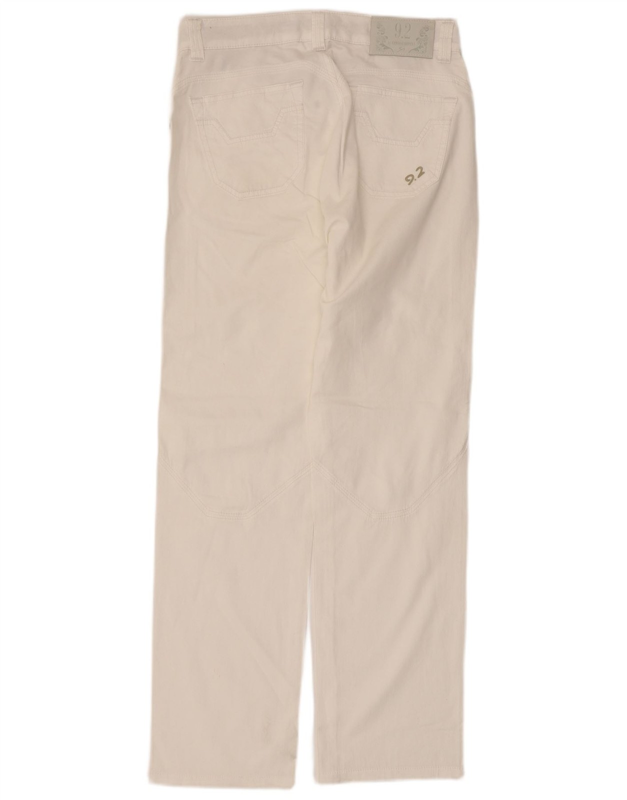9.2 by Carlo Chionna Womens Straight Corduroy Trousers W32 L30 White Cotton AT18