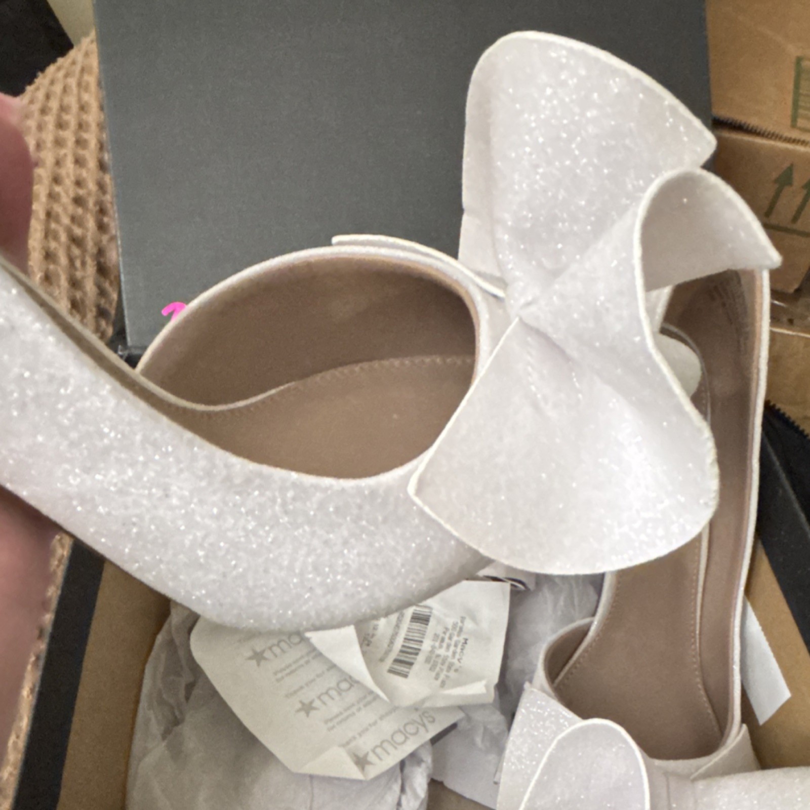 Betsey Johnson White Glitter Bow Bridal Pumps High Heel (3 in. and Up) Style