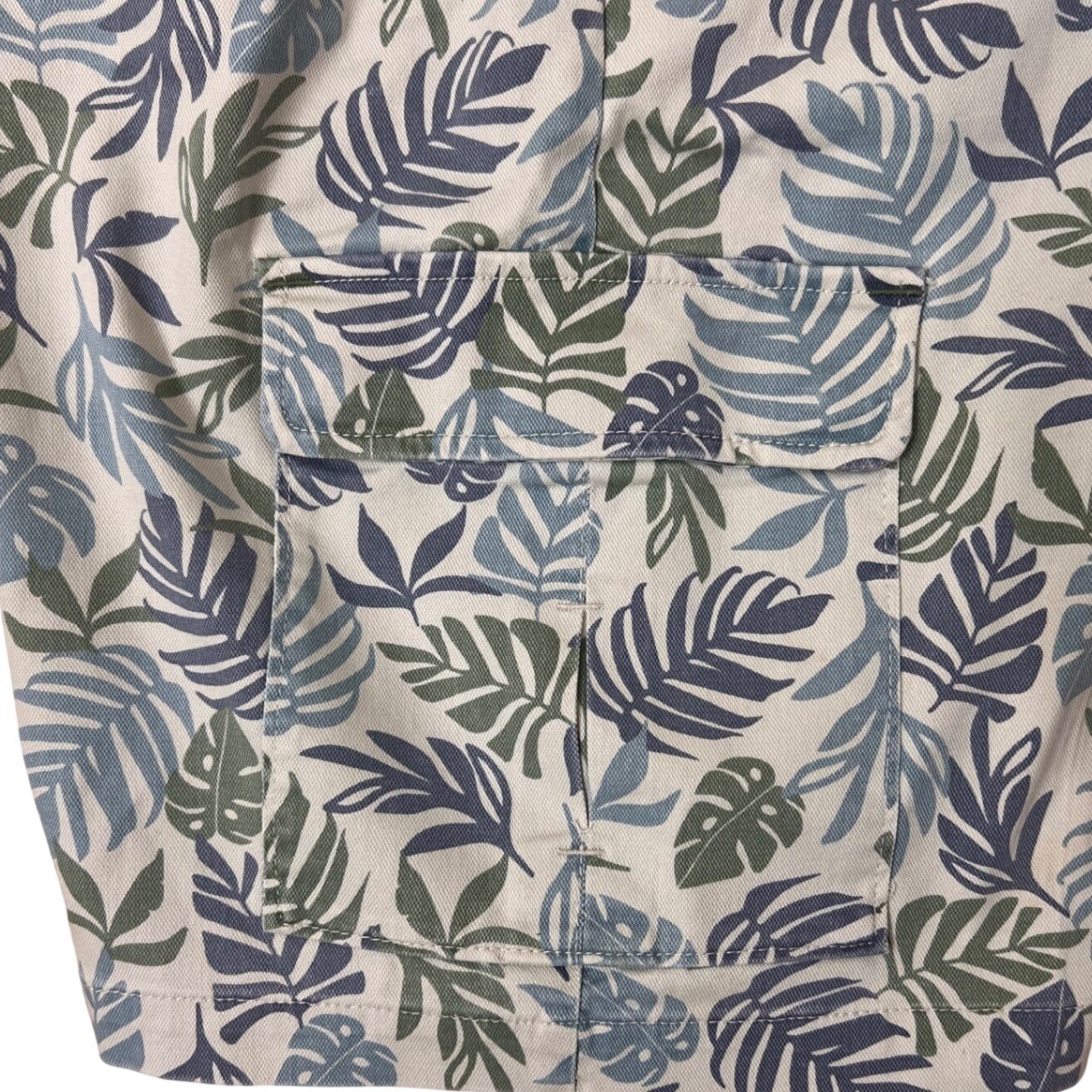 Tommy Bahama Mens 40 Tropical Leaf Print Cargo Shorts Blue Green Cotton Stretch