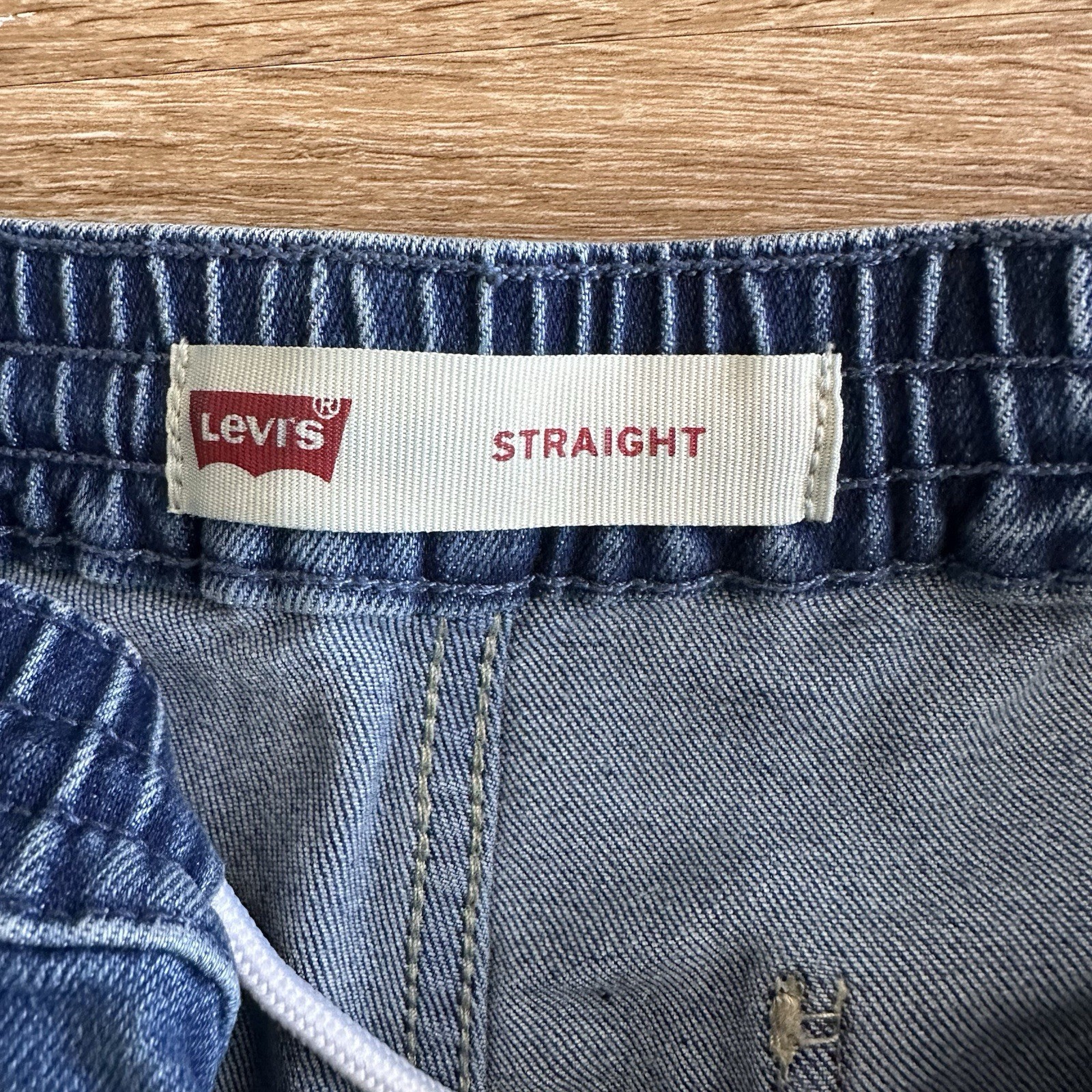Levi’s Distressed Denim Jean Shorts Adjustable Waist Blue Youth Boys Large