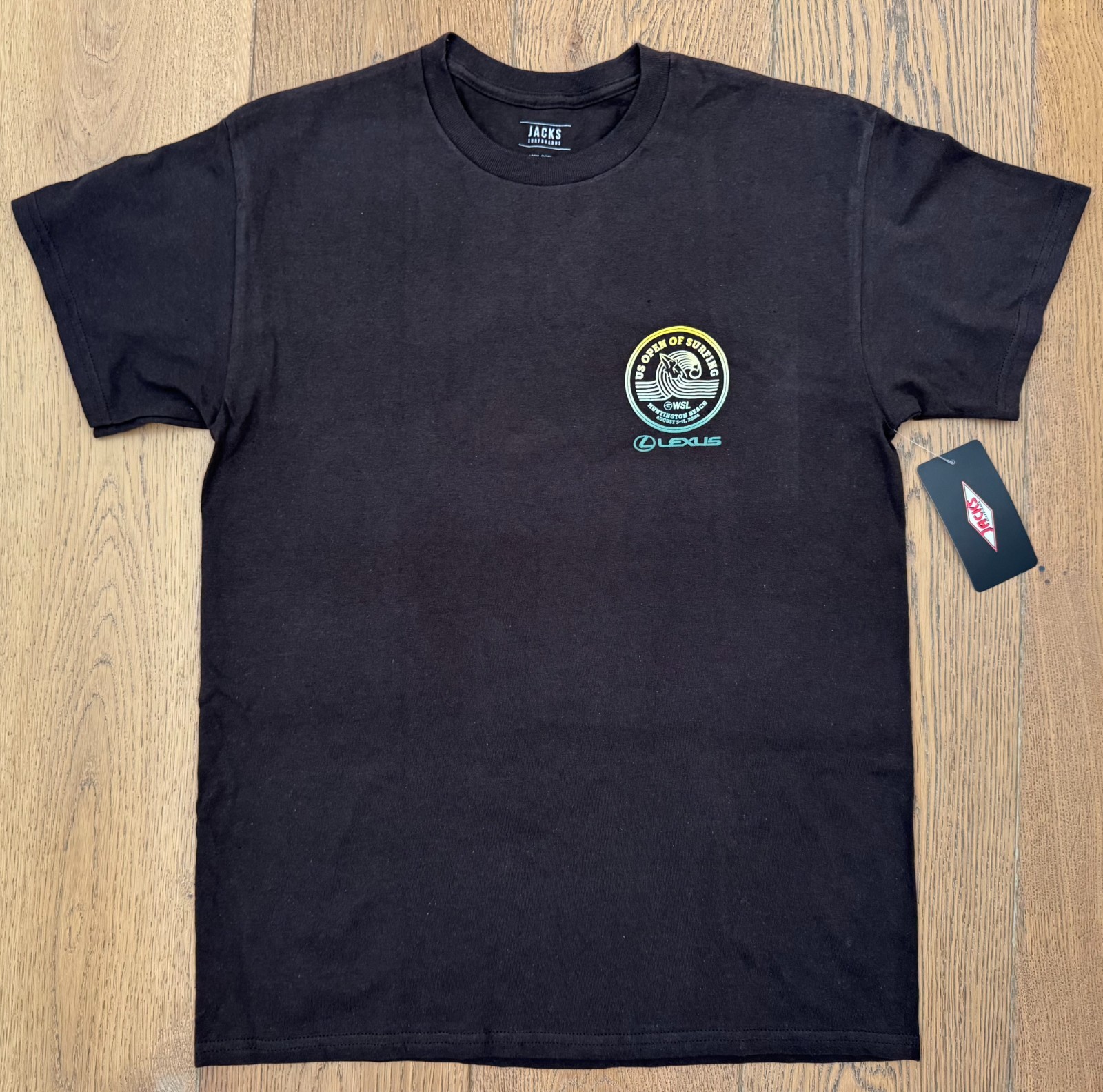 US OPEN OF SURFING 2024 HUNTINGTON BEACH Mens Medium Brown 100% Cotton Shirt New