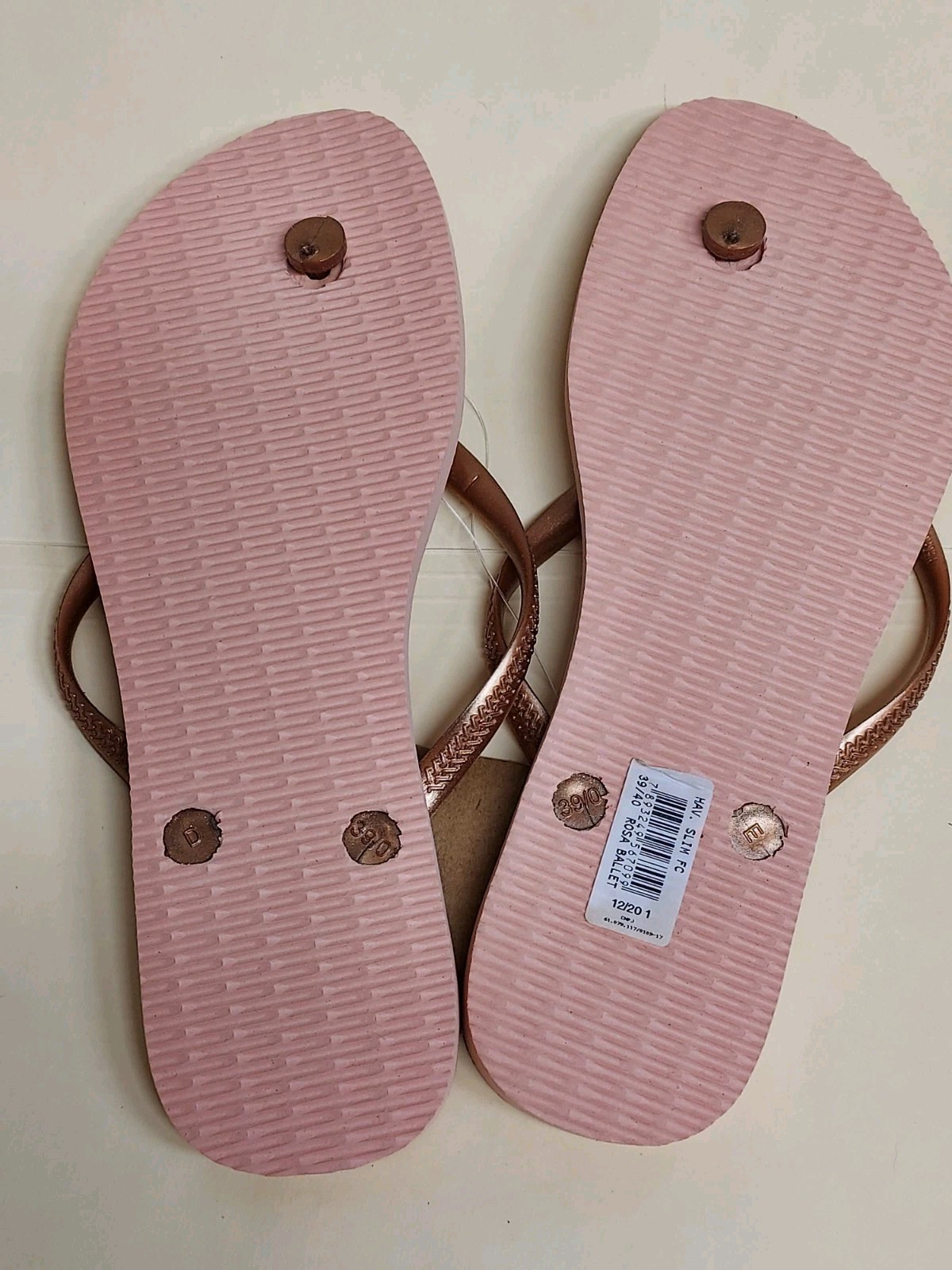 Havianas Slim Flip Flops Ballet Rose Women’s Size 39/40 US Size 9/10 NWT