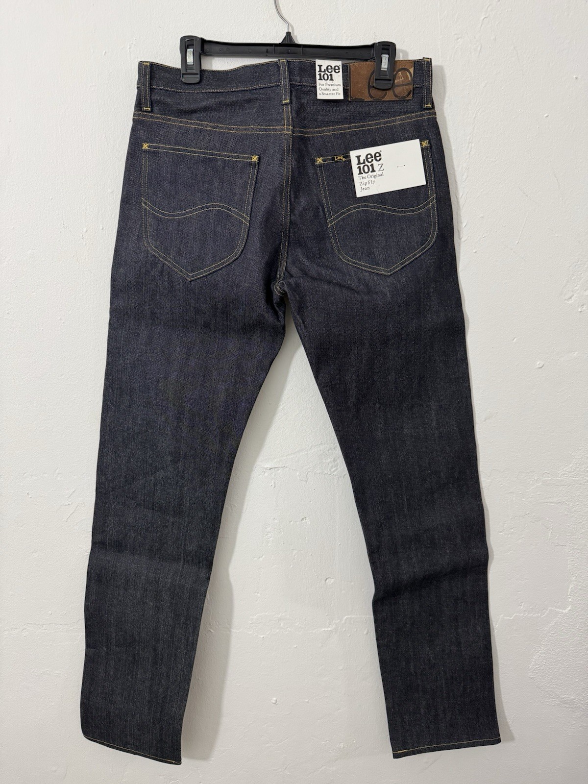 Lee 101 Z Japan Selvedge Denim Jeans Straight Leg Dry Indigo Made Italy 32×34
