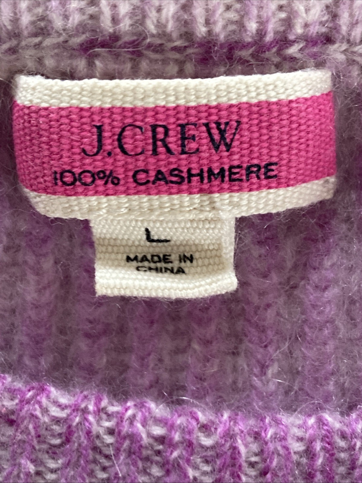JCrew 100% Cashmere Ribbed Knit Sweater Womens Size Large L