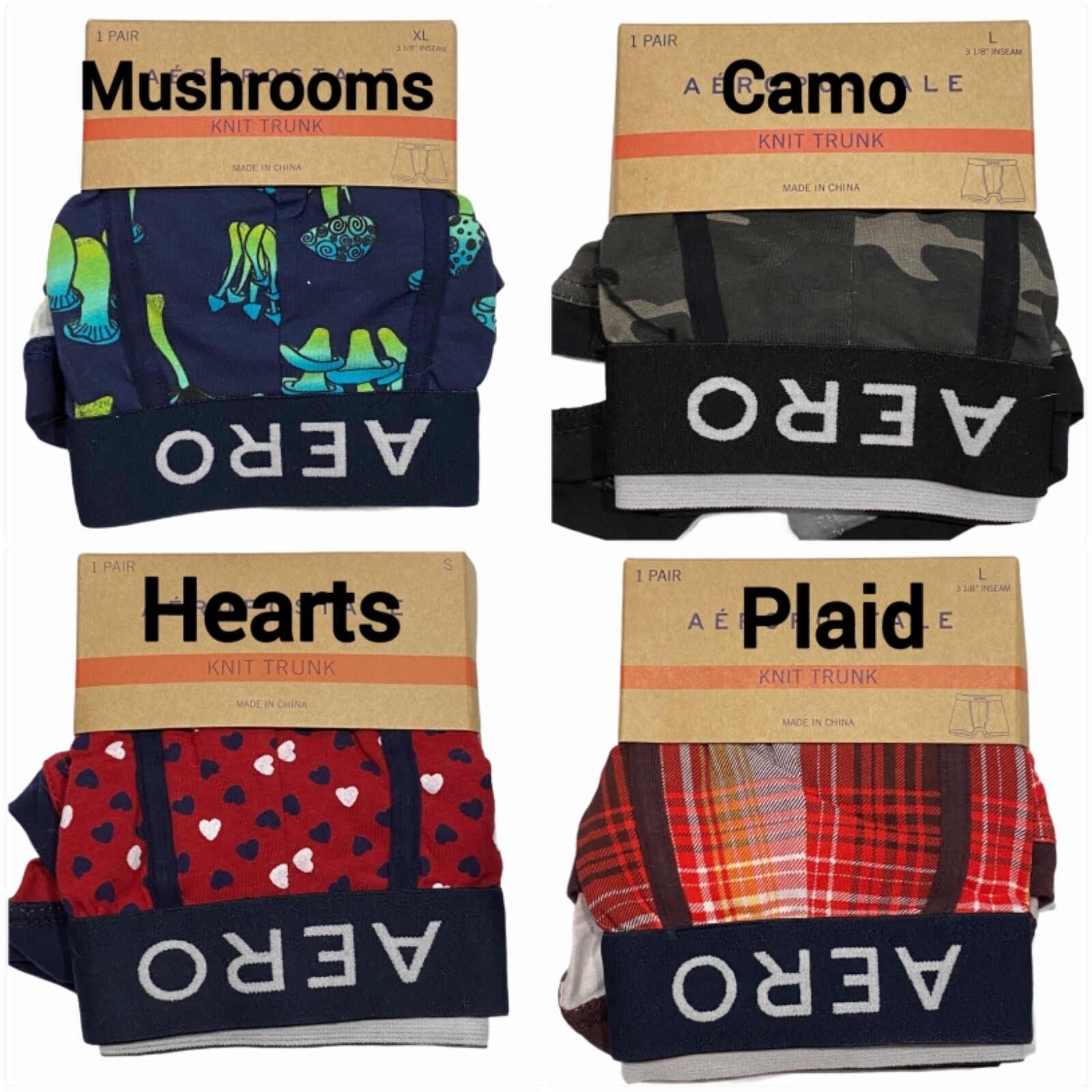 NWT AEROPOSTALE Knit Trunk Underwear Sz S-M-L-XL Assorted Colors