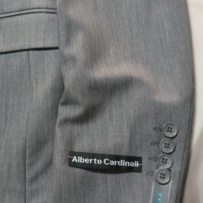 Alberto Cardinali Stretch Gray Suit Jacket Notch Lapel 40S Chest 42 HB18211