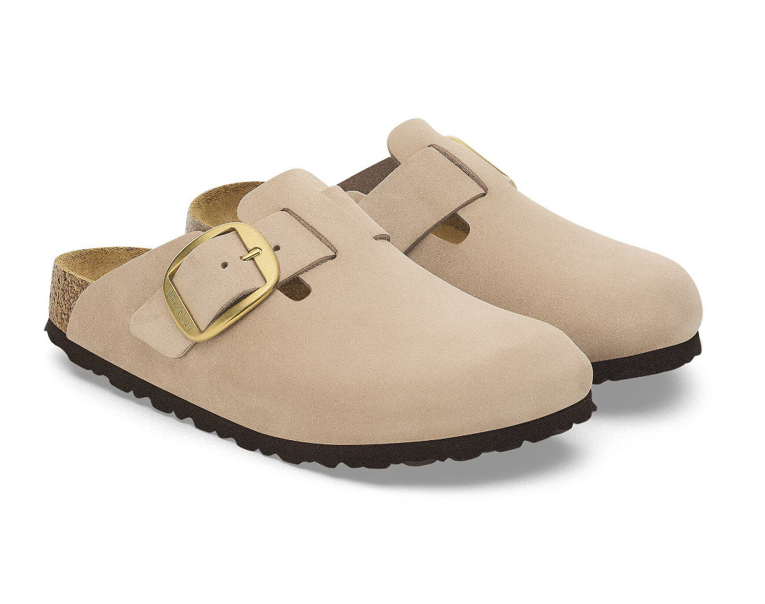 Birkenstock Boston Big Buckle Nubuck Leather Women’s Clog Sandals -Narrow 37-41