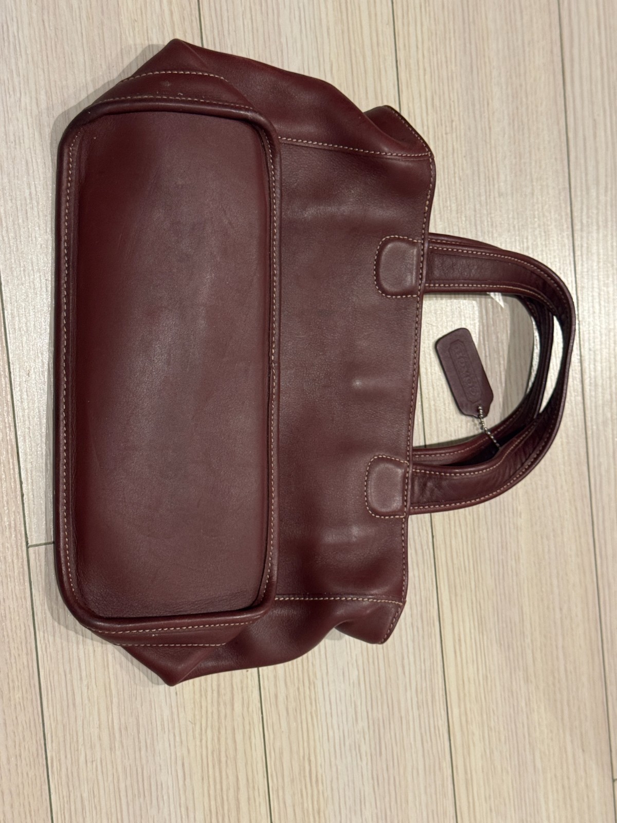 Vintage Coach Bleecker Satchel 9303 Rare Burgundy Glove Tanned Leather Tote Bag