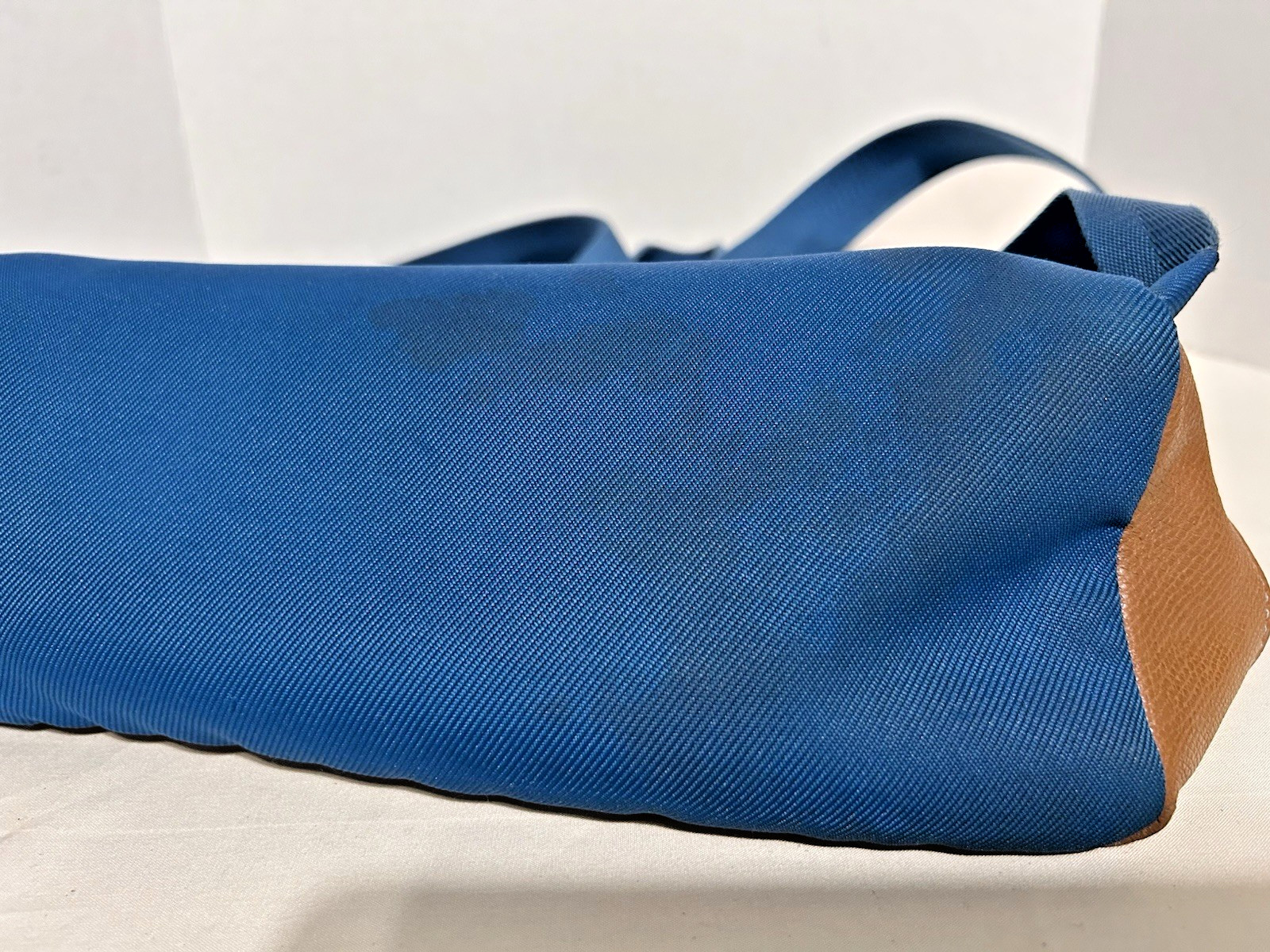 Coach Sawyer Backpack 37240 Canvas Nylon Leather Bright Mineral Blue Drawstring