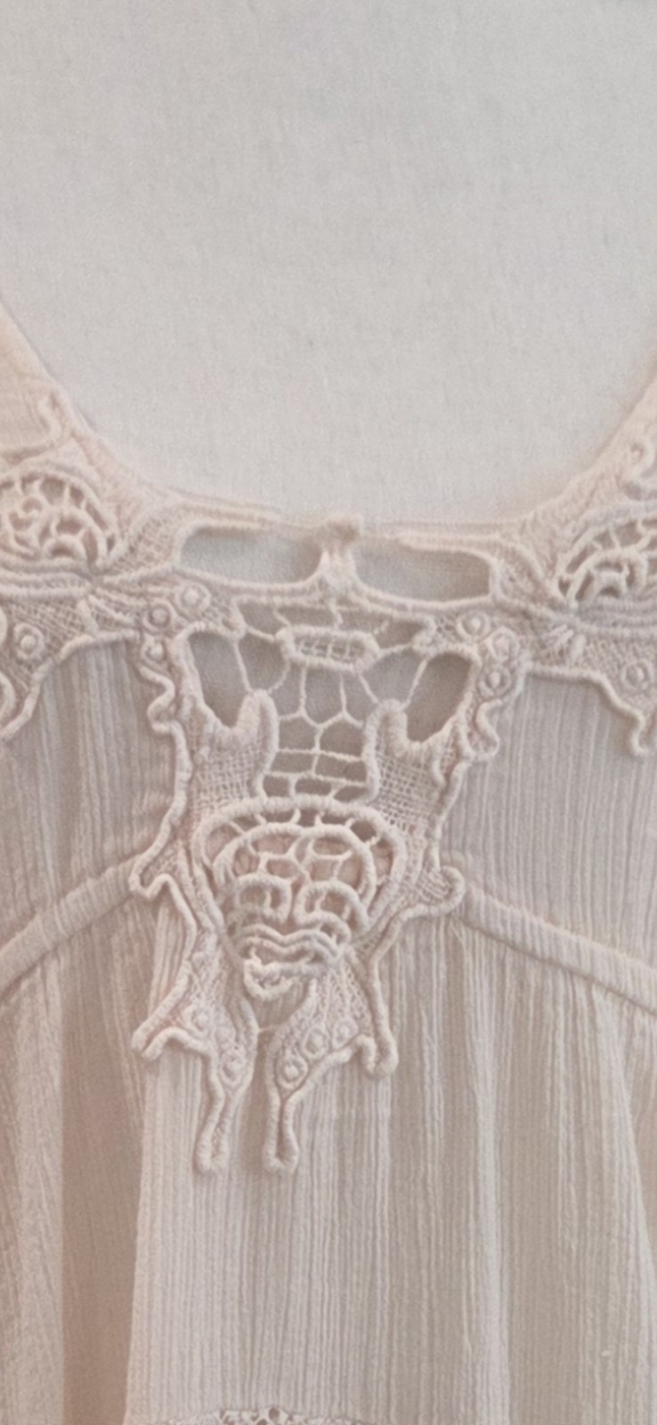 Boston Proper Pink Lace Trim Peasant Tunic Top Boho Cottagecore Romantic Size M